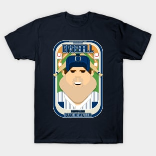 Baseball Blue Pinstripes - Rhubarb Pitchbatter - Bob version T-Shirt